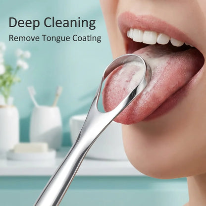 Tongue Scraper–Remove Tongue Coating, Bad Breath&Oral Odor,Fresh Breath Instantly, Reusable, Before/After Effect