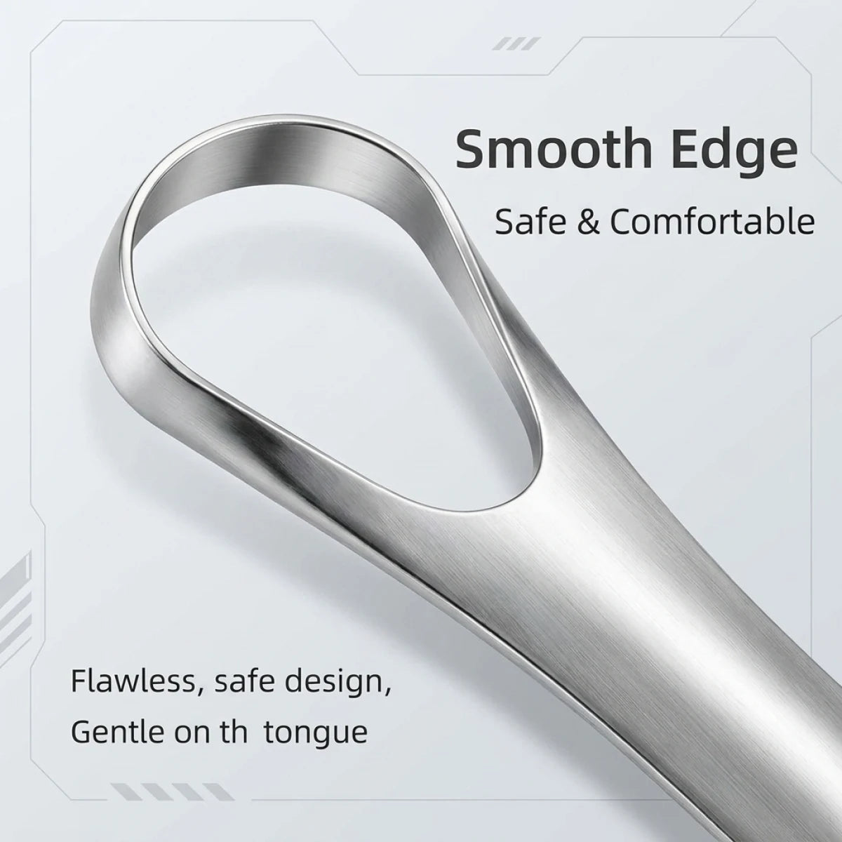 Tongue Scraper–Remove Tongue Coating, Bad Breath&Oral Odor,Fresh Breath Instantly, Reusable, Before/After Effect