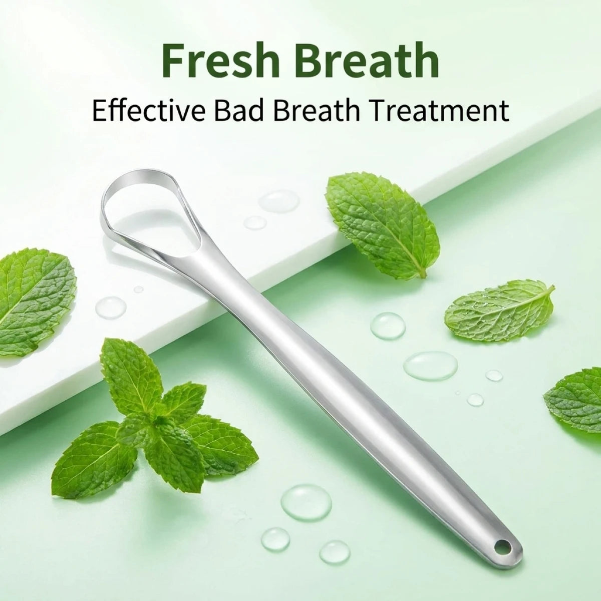 Tongue Scraper–Remove Tongue Coating, Bad Breath&Oral Odor,Fresh Breath Instantly, Reusable, Before/After Effect